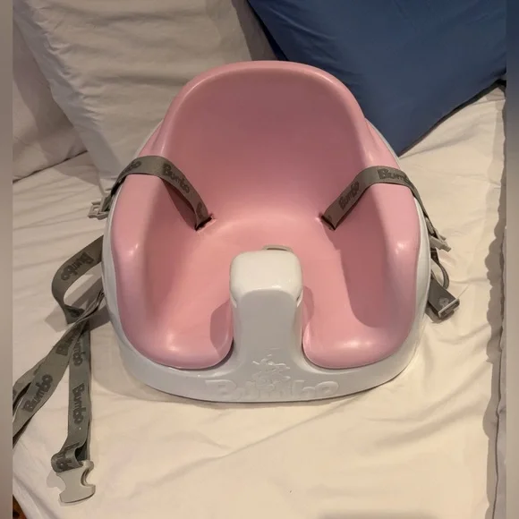 VGUC Baby Bumbo Pink and Cream Baby Seat with Detachable Tray and Safety Straps - Picture 8 of 16